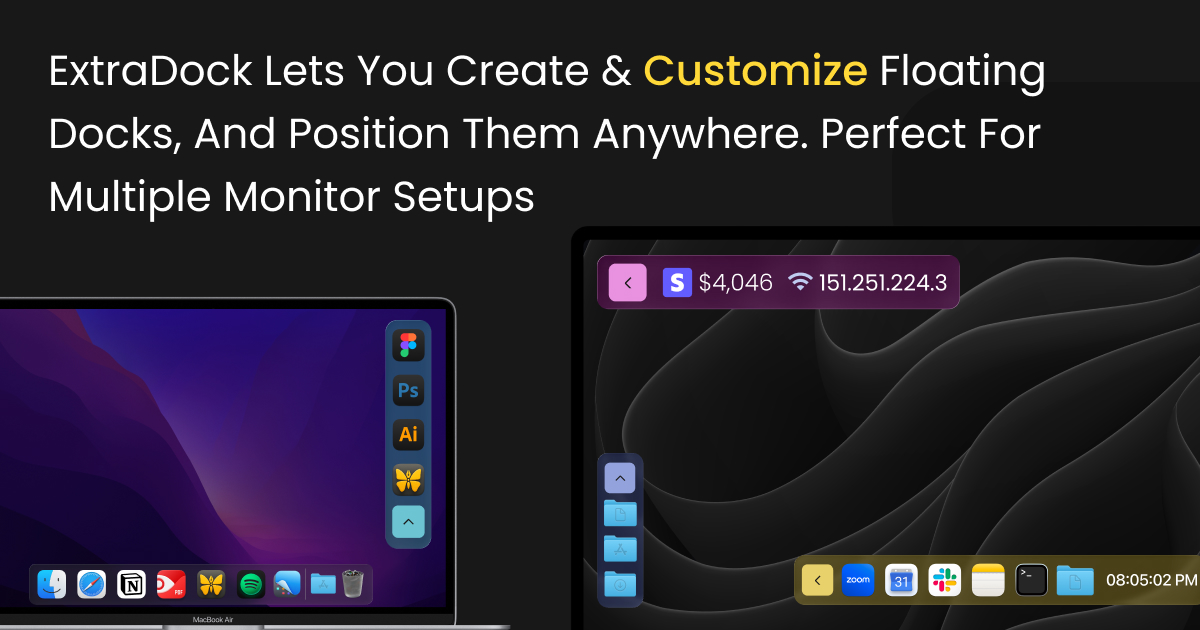 ExtraDock - macOS Utility for Multiple Floating Docks | Firsto