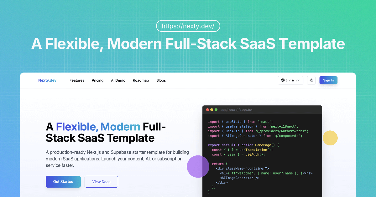 NEXTY.DEV - Modern Next.js Full Stack SaaS Boilerplate | Firsto