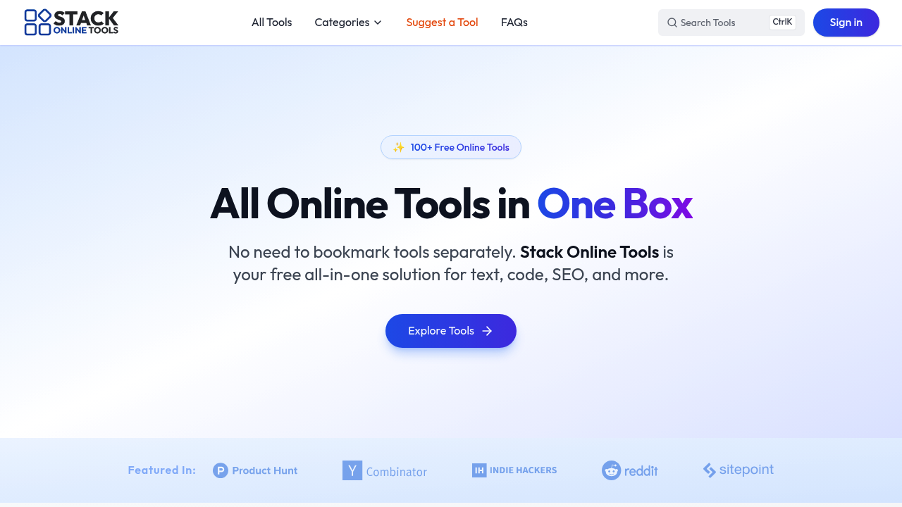 Stack Online Tools - Free Online Utilities Toolbox | Firsto