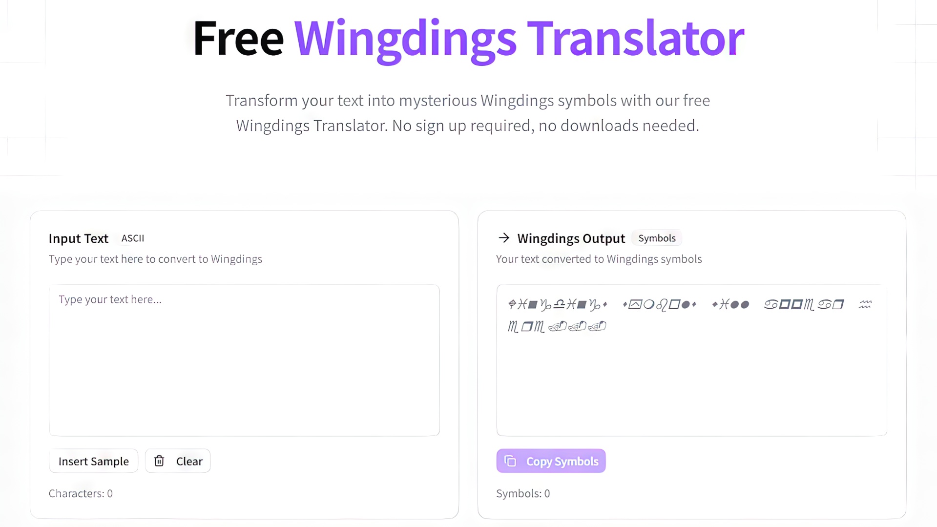 Free Wingdings Translator - Instant Text to Wingdings Converter | Firsto