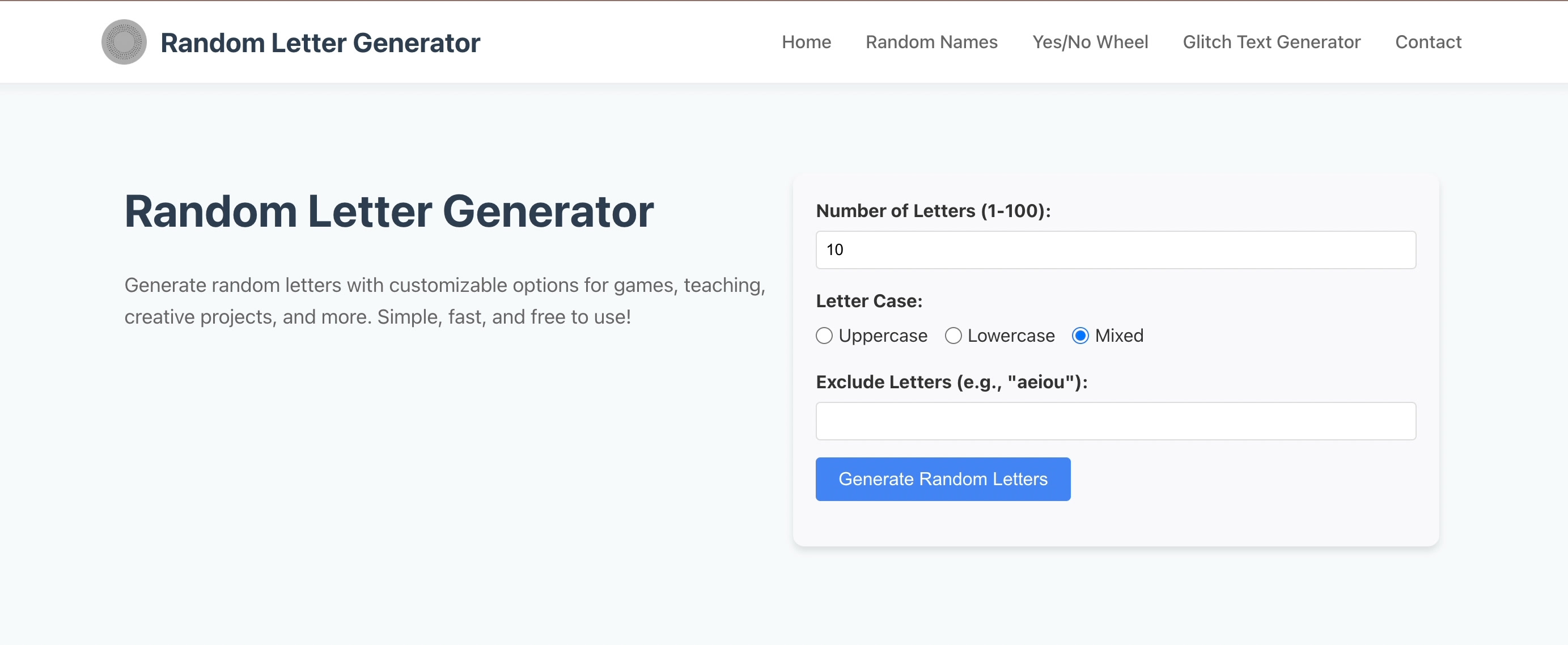Random Letter Generator - Online Tool for Custom Letters | Firsto
