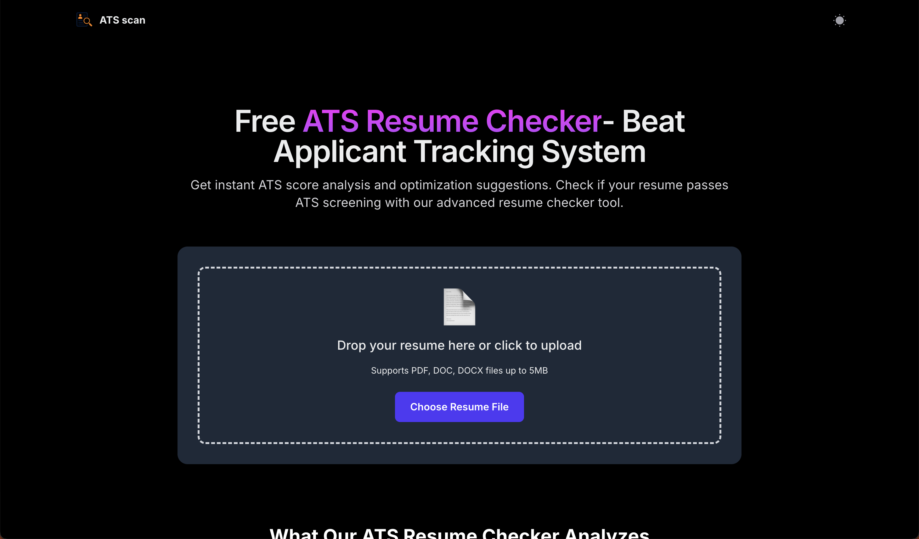 ATSScan - Free ATS Resume Checker with Instant Score | Firsto