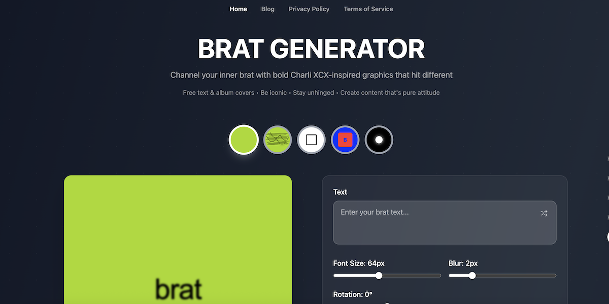 Free Brat Generator - Charli XCX Style Text Graphics | Firsto